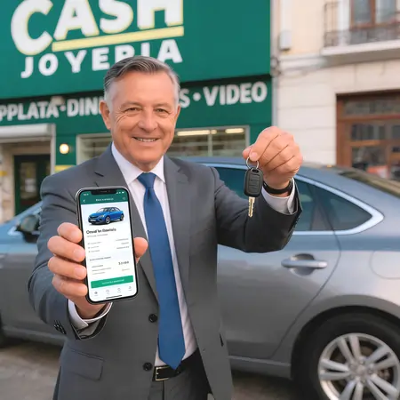 Cliente satisfecho con transferencia recibida junto a su auto